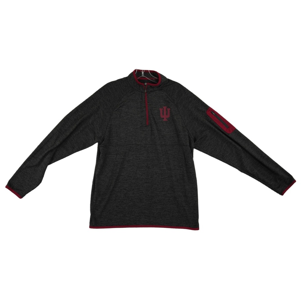 Colosseum Indiana Hoosiers Pullover Top Men's Size Medium Gray Quarter Zip IU